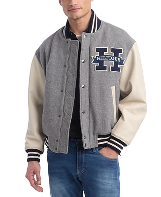 Tommy Hilfiger Men's Leather Varsity Jacket