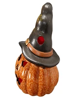 National Tree Company 7" Halloween Jack O' Lantern with Led Lights, Orange