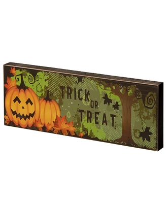 National Tree Company 4" Trick or Treat Hanging Wall Decoration, Halloween Collection