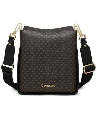 Calvin Klein Fay Signature Adjustable Crossbody with Magnetic Top Closure