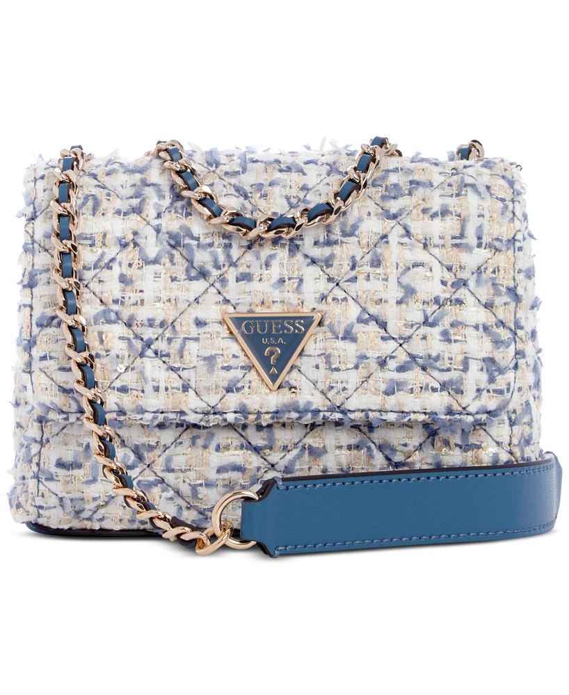 Guess Tali Mini Tweed Convertible Crossbody Flap