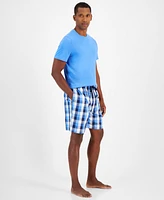 Club Room Men's Solid T-Shirt & Woven Plaid Boxer Set, Created for Macys