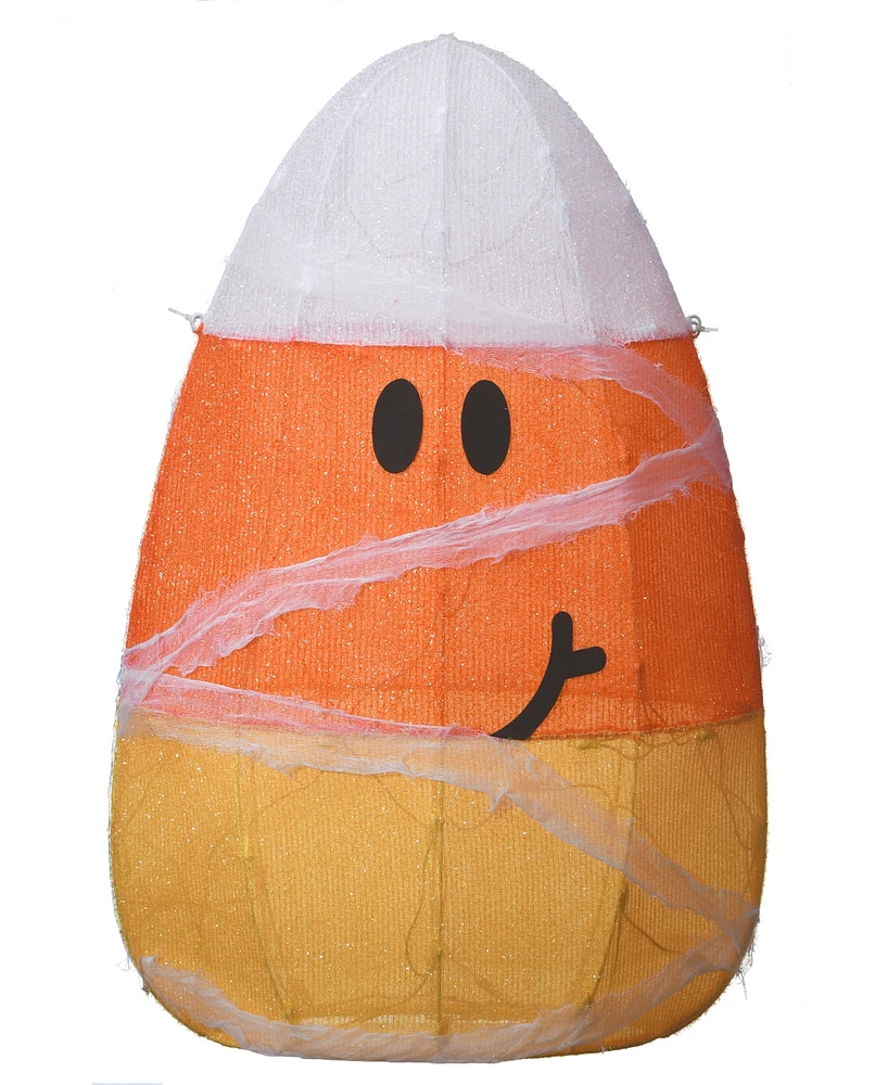 National Tree Company 28" Pre-Lit Candy Corn Mummy Outdoor Decoration, Led Lights, Halloween Collection