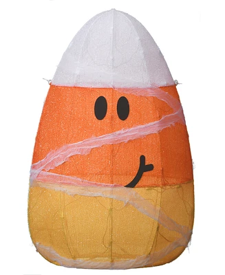 National Tree Company 28" Pre-Lit Candy Corn Mummy Outdoor Decoration, Led Lights, Halloween Collection