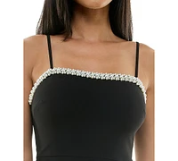 B Darlin Juniors' Imitation-Pearl Neckline Bodycon Dress