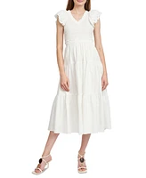 En Saison Women's Amaya Cotton Flutter-Sleeve Midi Dress