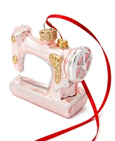 Holiday Lane All About You Pink Sewing Machine Glass Ornament, Created for Macy's