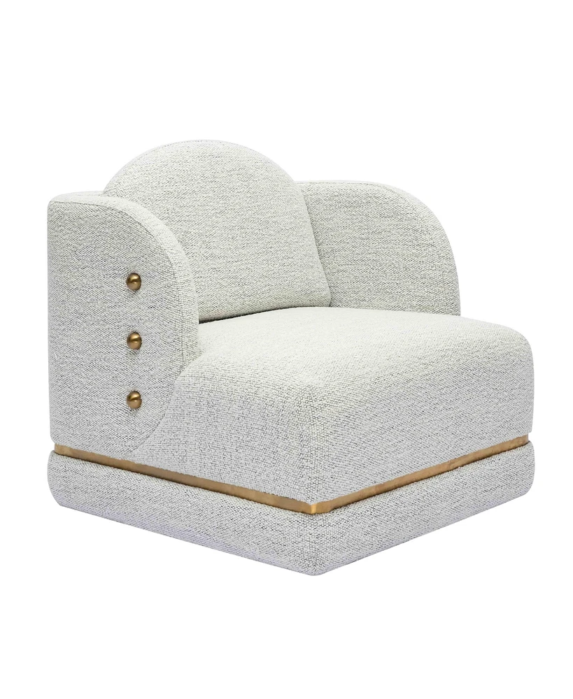 Tov Furniture 1 Pc. Nubby Cotton White Chenille Accent Chair