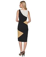 Karl Lagerfeld Paris Women's Colorblocked Midi Dress