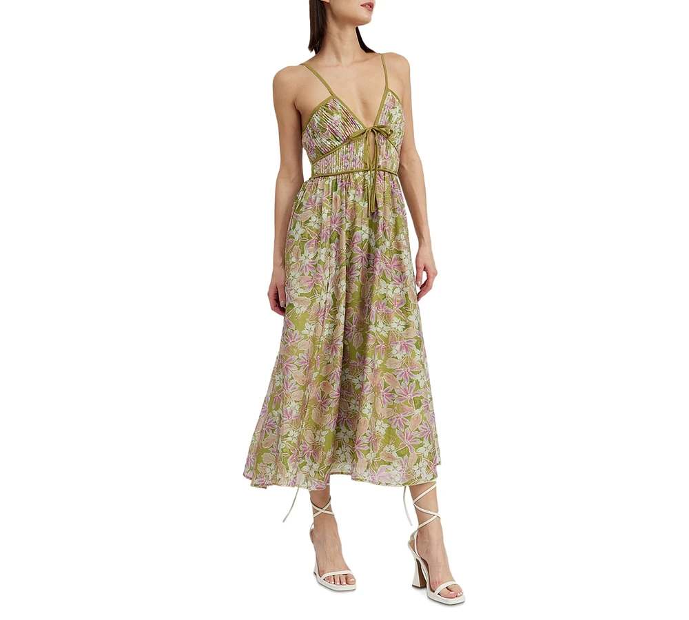 En Saison Women's Sedna Pleated Floral Maxi Dress