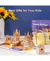 Flash Popup Diy 3D Wooden Puzzle with Led Lights - Tower Bridge - 113pcs