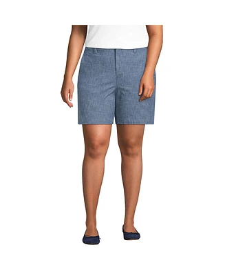 Lands' End Plus Classic 7" Chambray Shorts