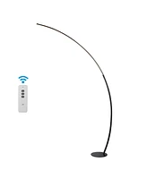 Jonathan Y Enzo 68" Contemporary Minimalist Metal Arc Dimmable Integrated Led Floor Lamp, Black