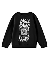 Cobra Kai Boys Eagle Fang Karate Graphic Crew Neck Long Sleeve Black Youth Sweatshirt