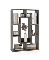 Costway 7-Cube Geometric Bookshelf with Anti-Toppling Device Modern Open Bookcase