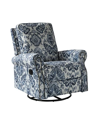 Hulala Home Evelia Floral Swivel Rocker Manual Recliner