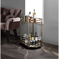 Streamdale Furniture Lacole Serving Cart, Champagne & Mirror