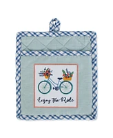 Design Imports Kitchen Gift Set Collection, Pot Holder 3 Dish Towels, Enjoy the Ride, 4 Piece