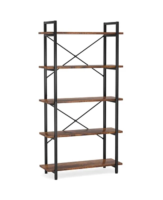 Tribesigns 5 Tier Bookshelf, Modern Etagere Bookcase with Metal Frame, Tall Book Shelf Unit for Living Room, Study, Home Office