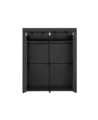 Slickblue Closet Storage Organizer, Portable Wardrobe With Hanging Rods, Clothes Rack, Foldable, Cloakroom