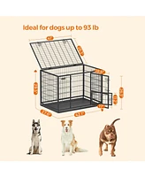 Slickblue Heavy-Duty Dog Crate, Dog Kennel for Large and Medium Dogs, Anti-Escape, Double Removable Door