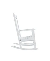 WestinTrends 3 Piece Outdoor Porch Rocking Chairs with Round Side Table Set