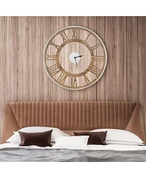 Slickblue Silent Wall Clock with Classic Frame and Classic Roman Number