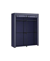 Slickblue Closet Storage Organizer, Portable Wardrobe With Hanging Rods, Clothes Rack, Foldable, Cloakroom