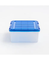 Iris Usa 4Pack 30qt Weatherpro Airtight Plastic Storage Bin with Lid and Seal and Secure Latching Buckles