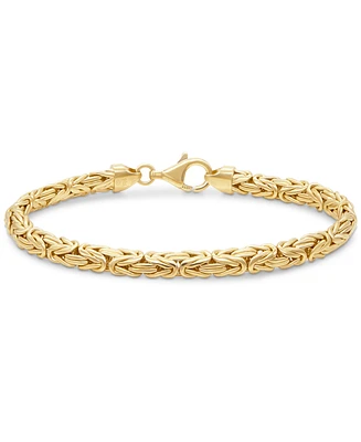 Devata Gold Plated Borobudur Oval 5mm Chain Bracelet Sterling Silver