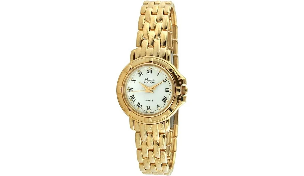 Swiss Edition Women's Watch with 23K Gold Plated Dress Bracelet