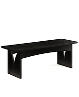 Tribesigns Dining Bench, 47.2" Black Dining Bench Table Bench Kitchen Dining Seat for Kitchen, Dining Room, Modern Wood Entryway Bench for Hallway Liv