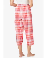 Dreams & Co. Women's Woven Sleep Capri Pant