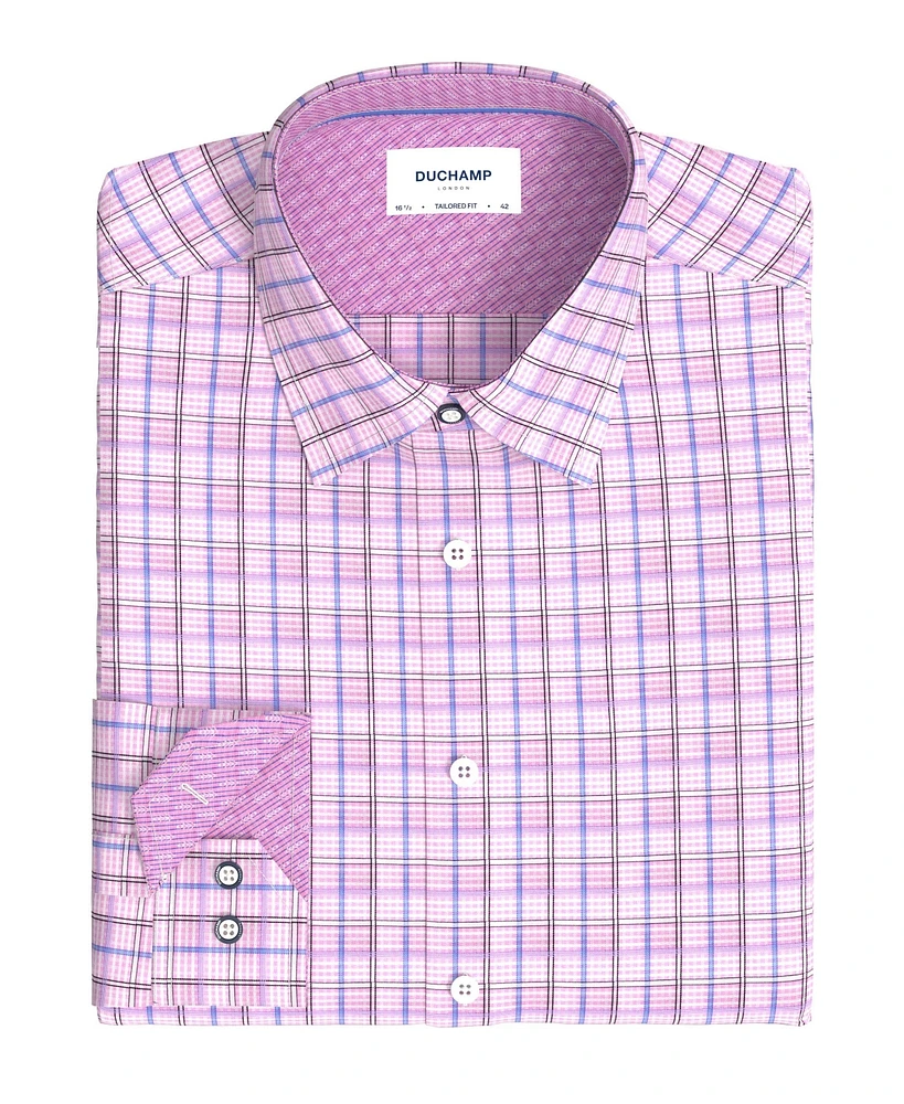 Duchamp London Men's Windowpane Dress Shirt