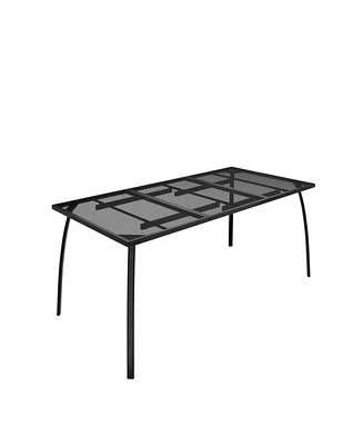 Mondawe Steel Mesh Table Rectangle Extra Large Dining Table With Powder Coating