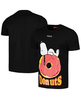 Freeze Max Men's Black Peanuts Snoopy Donuts T-Shirt