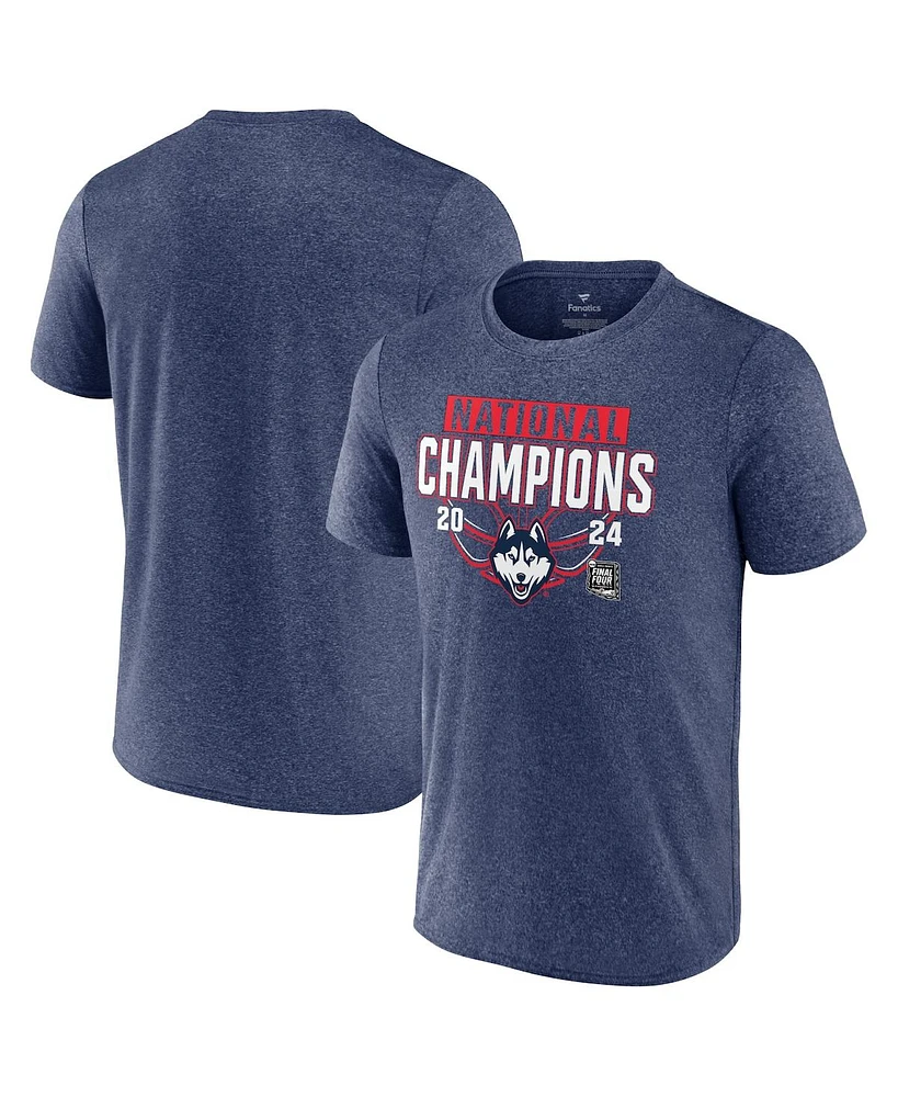 Fanatics Men's Heather Navy UConn Huskies 2024 Ncaa Basketball National Champions T-Shirt