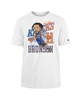 New Era Men's Jalen Brunson White York Knicks Caricature Player T-Shirt