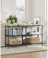 Slickblue Console Sofa Table With 3 Shelves, Metal Frame