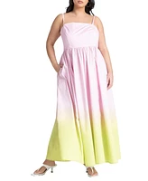 Eloquii Plus Ombre Flare Skirt Maxi Dress