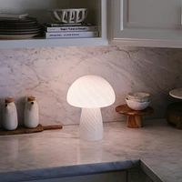 Mushroom Frosted Glass Led Table Lamp (13")