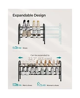 Slickblue Expandable Shoe Rack, Metal Shelf Storage, Adjustable Organizer for 8-20 Pairs of Shoes