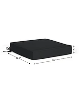 WestinTrends Outdoor Patio Furniture Seat Chair Square Cushions with Piping. Set of 2, 20" x 19"