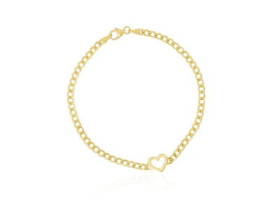 The Lovery Curb Heart Bracelet 14K Gold