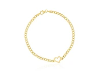 The Lovery Curb Heart Bracelet 14K Gold