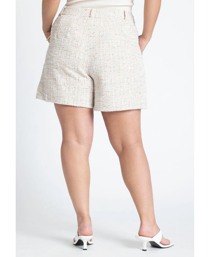 Eloquii Plus Tweed Short