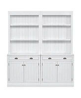 83.4"Tall Bookshelf Suite, Modern Bookcase Suite With Led Lighting