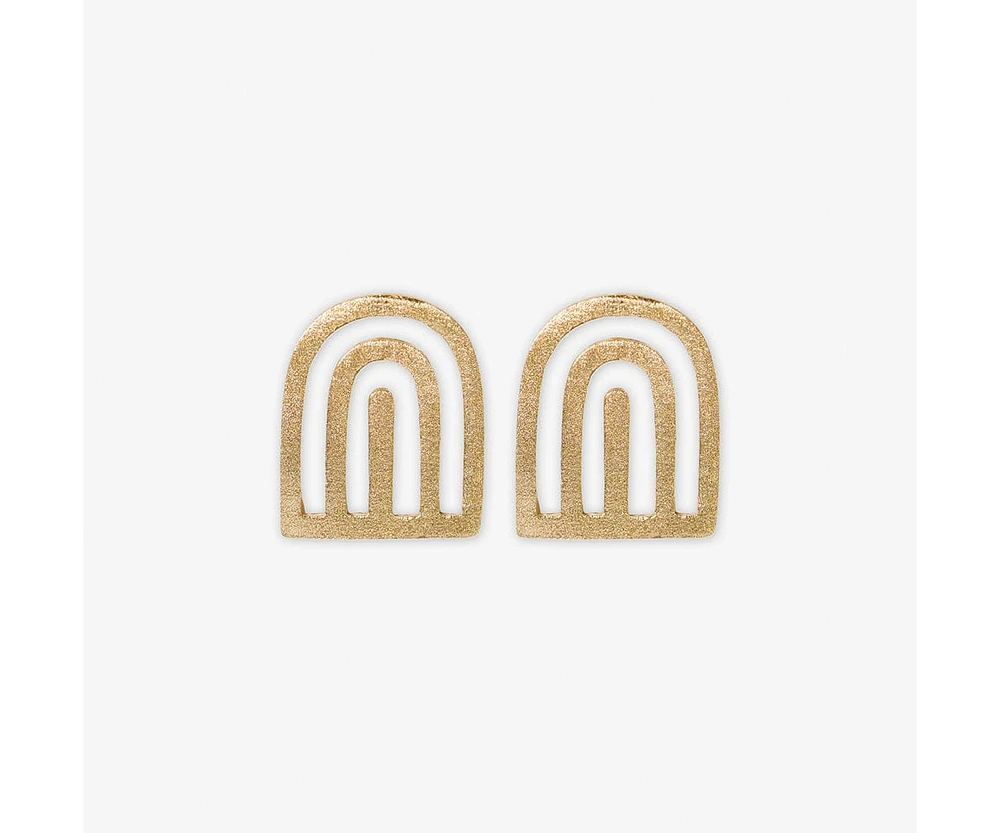 Ink + Alloy Willow Arches Drop Earrings Brass