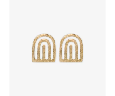 Ink + Alloy Willow Arches Drop Earrings Brass