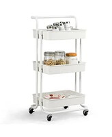 Sugift 3-Tier Utility Cart Storage Rolling with Casters